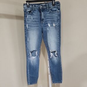 Cello Ripped Ankle Jeans in Light Blue